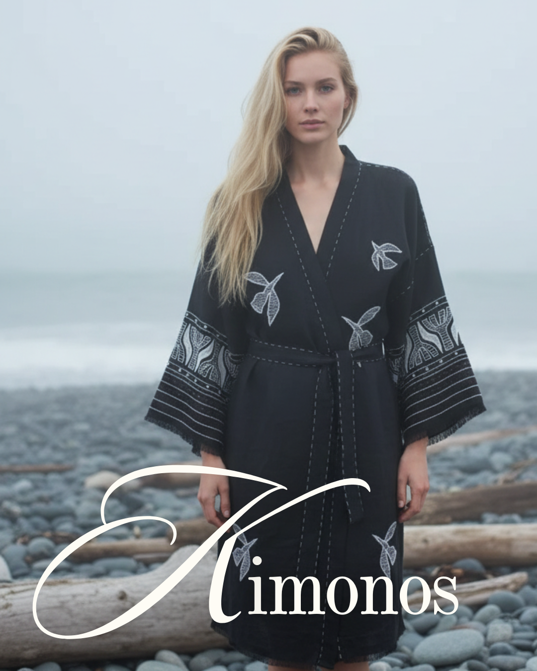 Embroidered kimonos