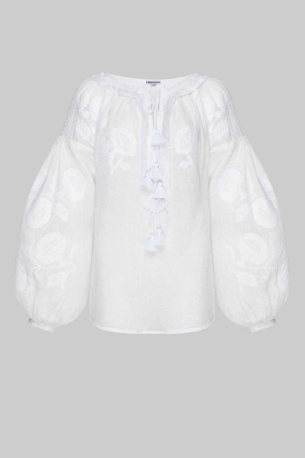 Bluză albă cu broderie Lilly