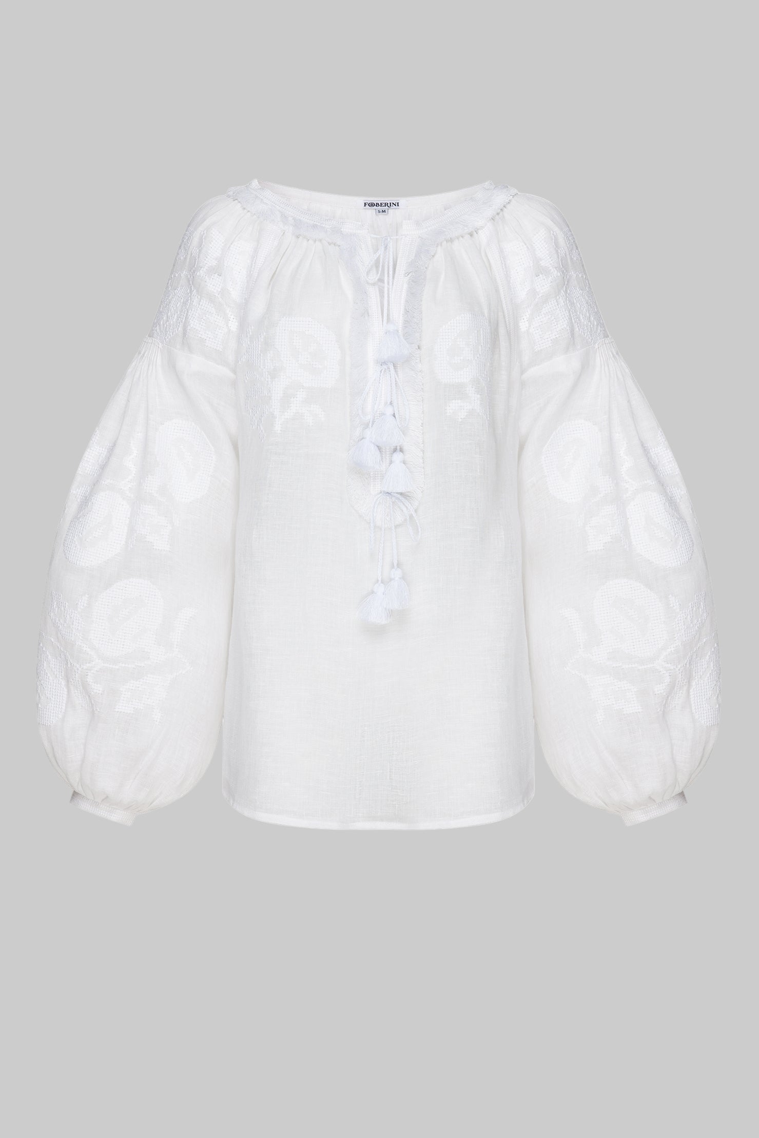 Bluză albă cu broderie Lilly