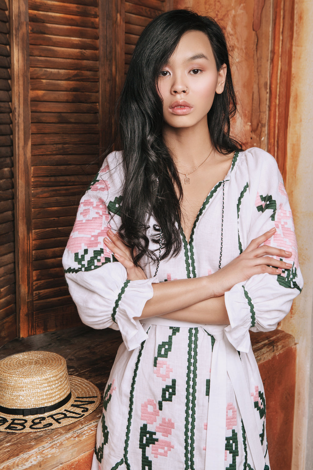 Rochie midi Marta cu broderie