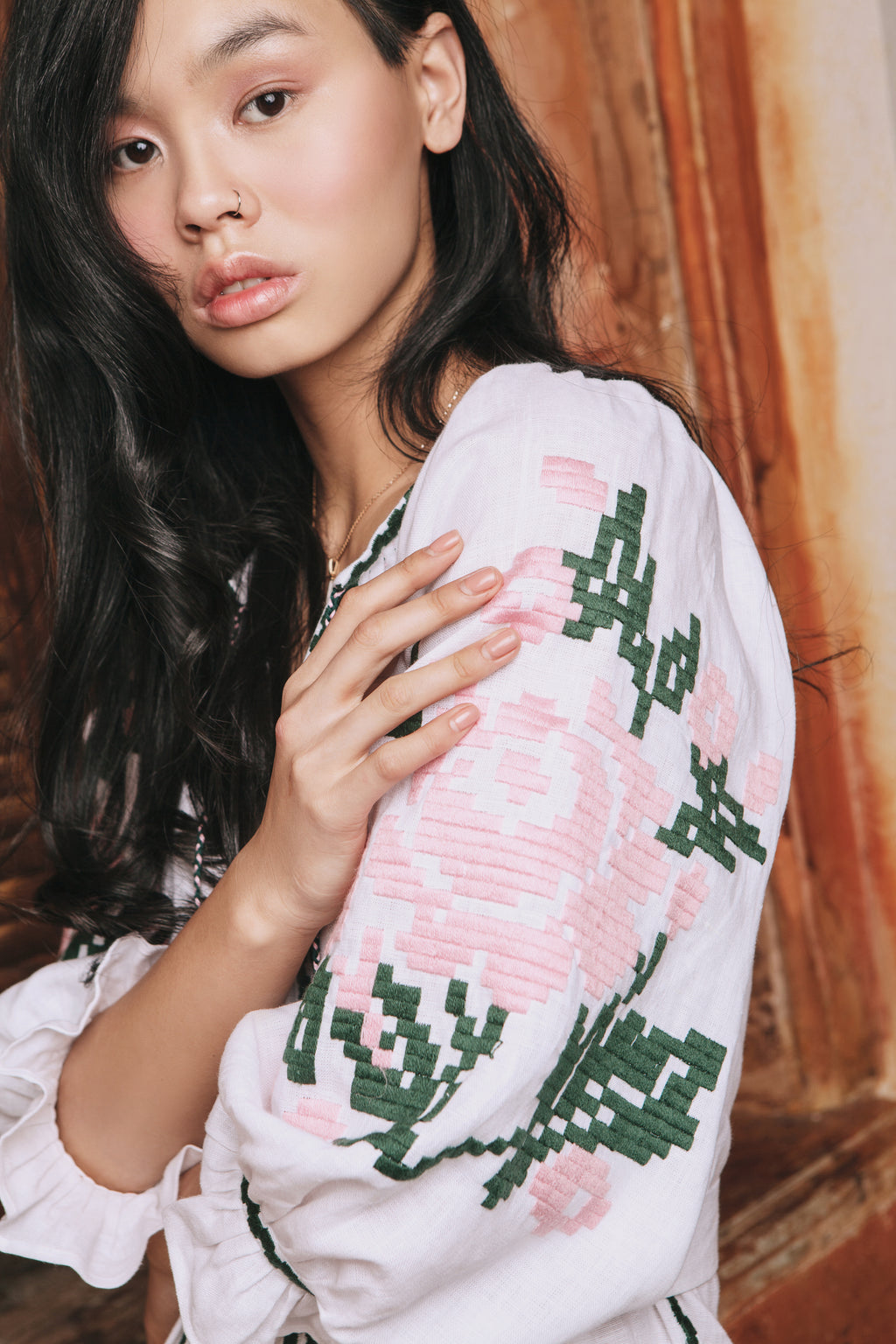 Rochie midi Marta cu broderie