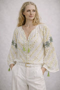 Golden Harvest hand-embroidered sequined Romanian blouse