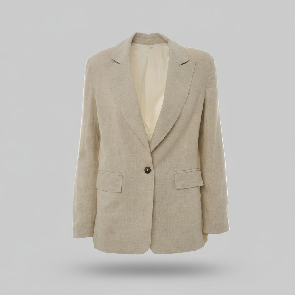Beige blazer on a light gray background