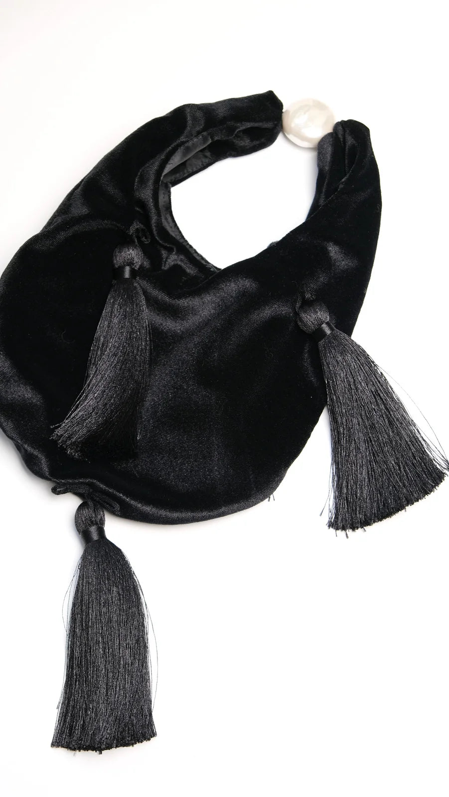 Katerini Mou, Authentic handmade Romanian blouse, black, velvet, hand-embroidered – fabric detail