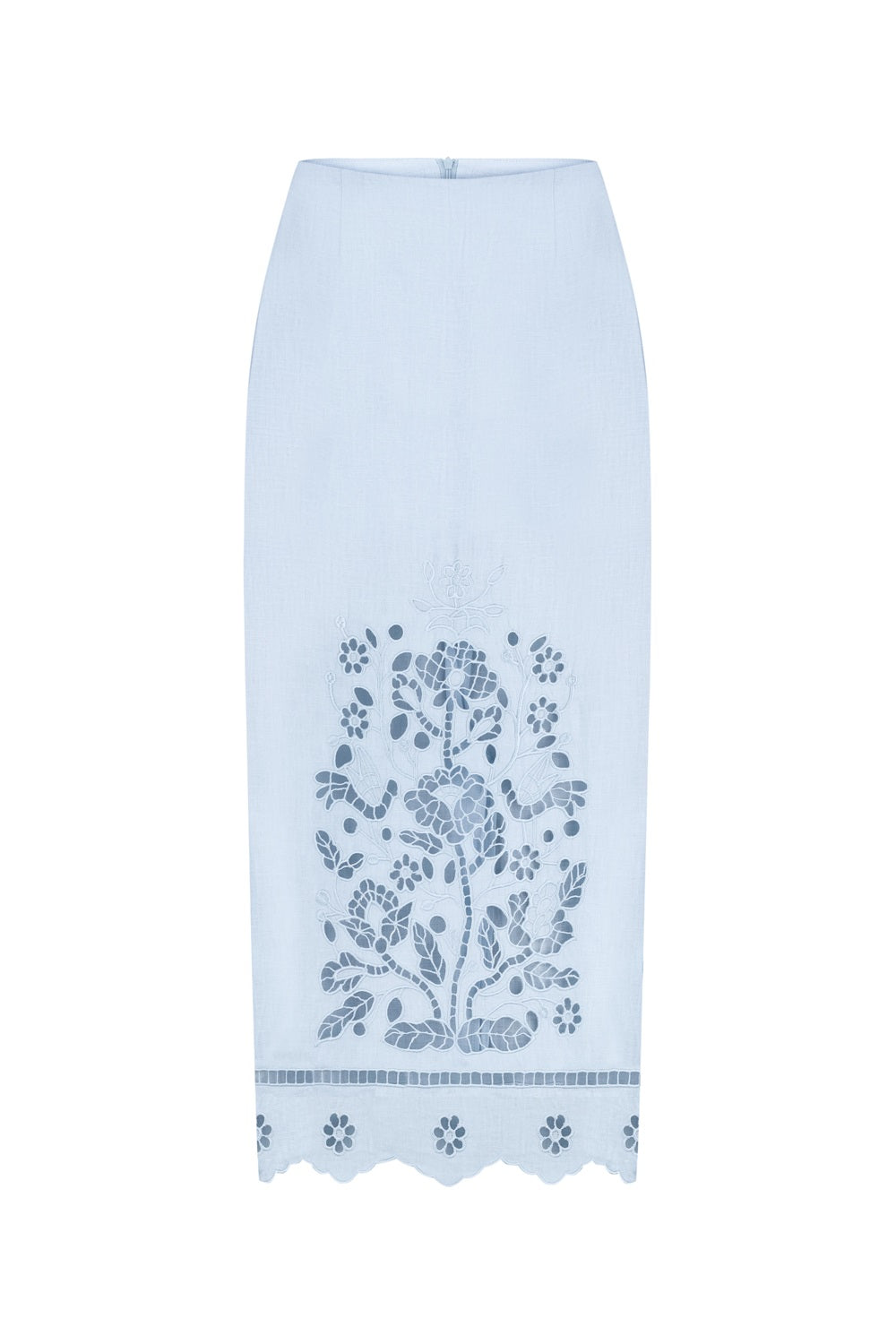 "Tree of life" blue cutwork skirt blue