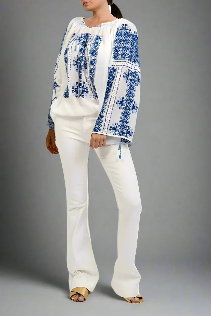 Ie românească „Roata norocului” albastru închis