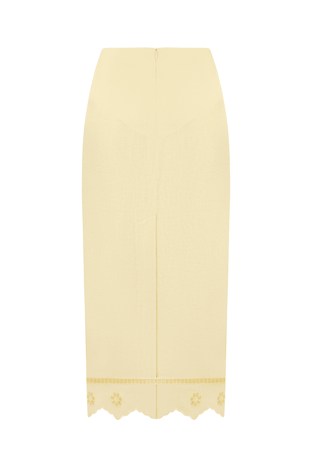 "Tree of life" yellow cutwork skirt