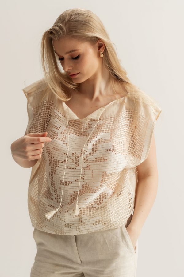 Handwoven Ajour Blouse – One of a Kind