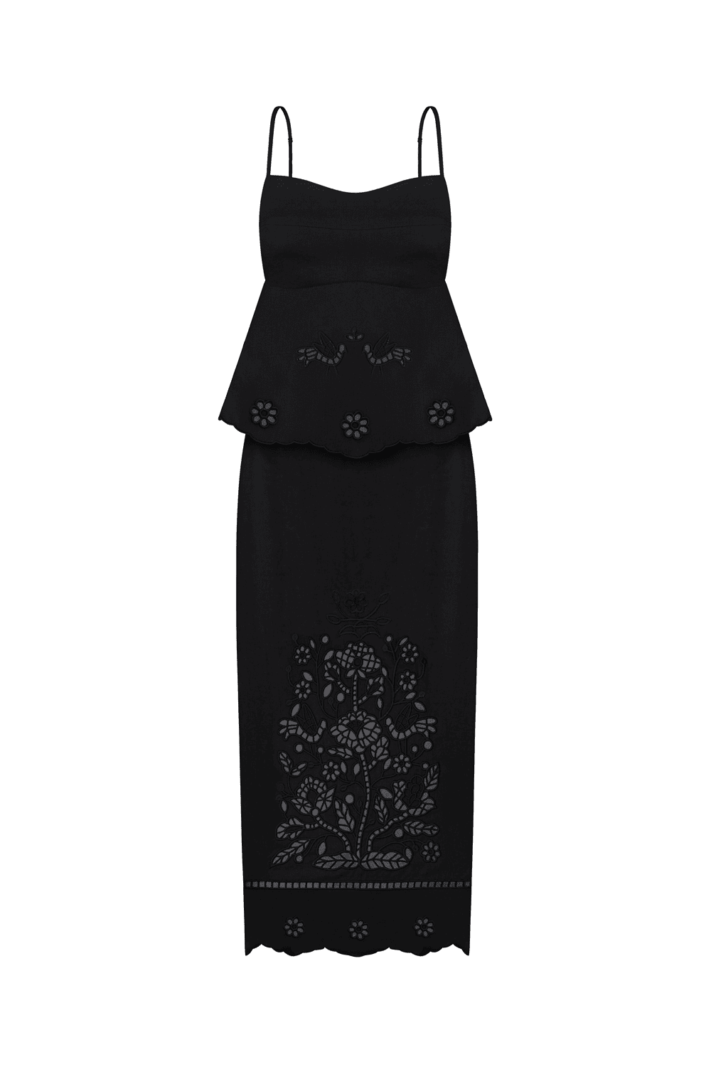 "Tree of life" black  cutwork skirt