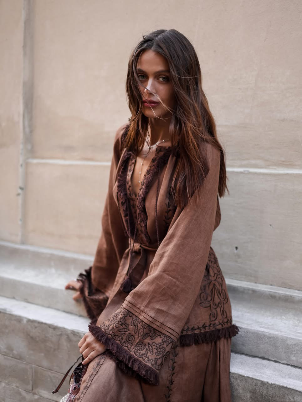 Rochie Lungă  broderie artizanală din In Maro "Eternal Heritage"