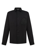 Men Tree Of Life Linen Shirt in Black