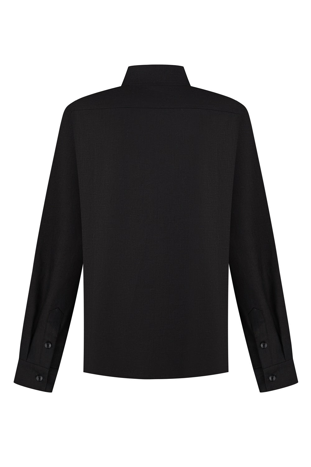 Men Tree Of Life Linen Shirt in Black