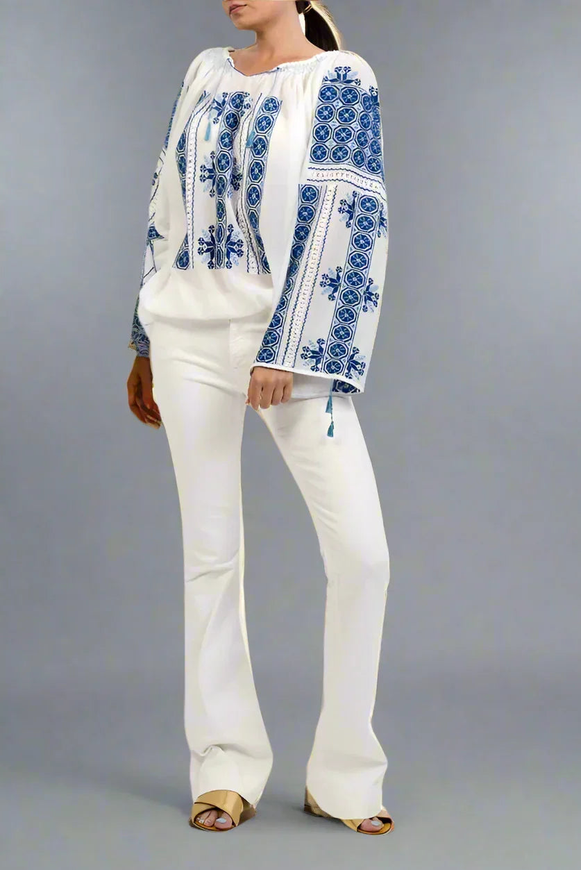 Ie românească „Roata norocului” albastru închis