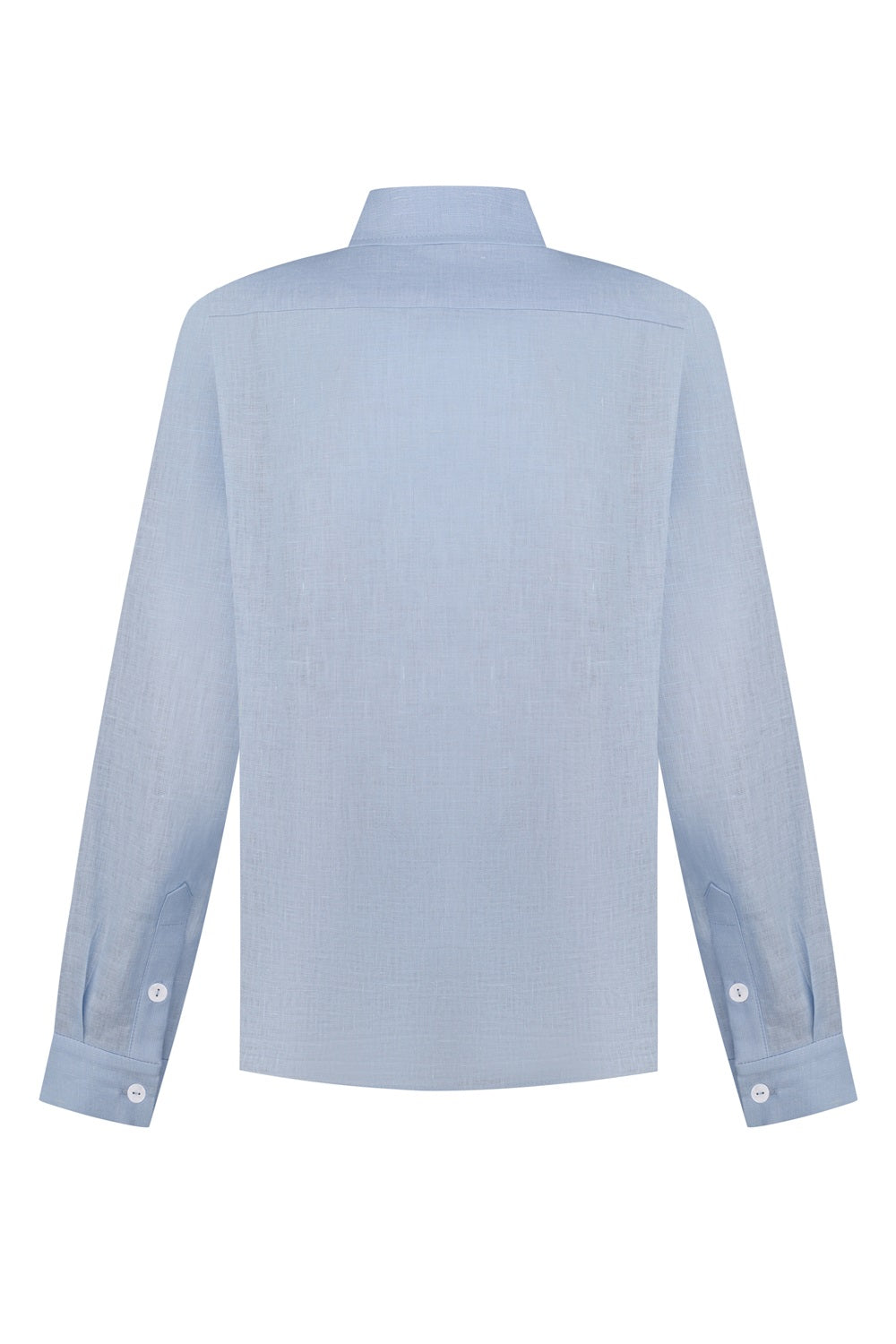 Men Tree Of Life Linen Shirt in Blue