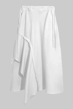 PoeticAlb, Embroidered skirt, white, linen, hand-embroidered