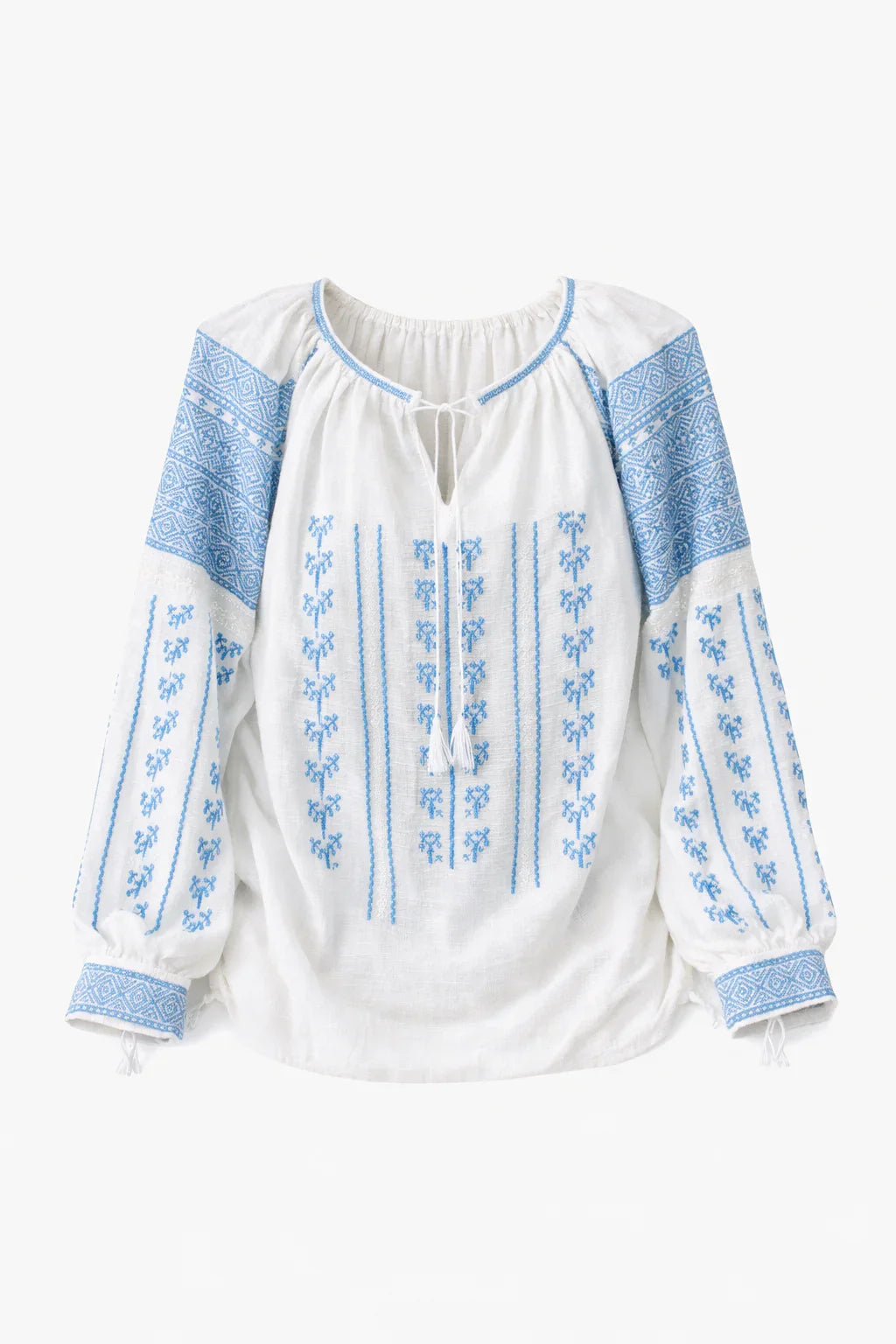 The Celestial Bloom Blouse - Handcrafted Romanian Artisan Embroidery