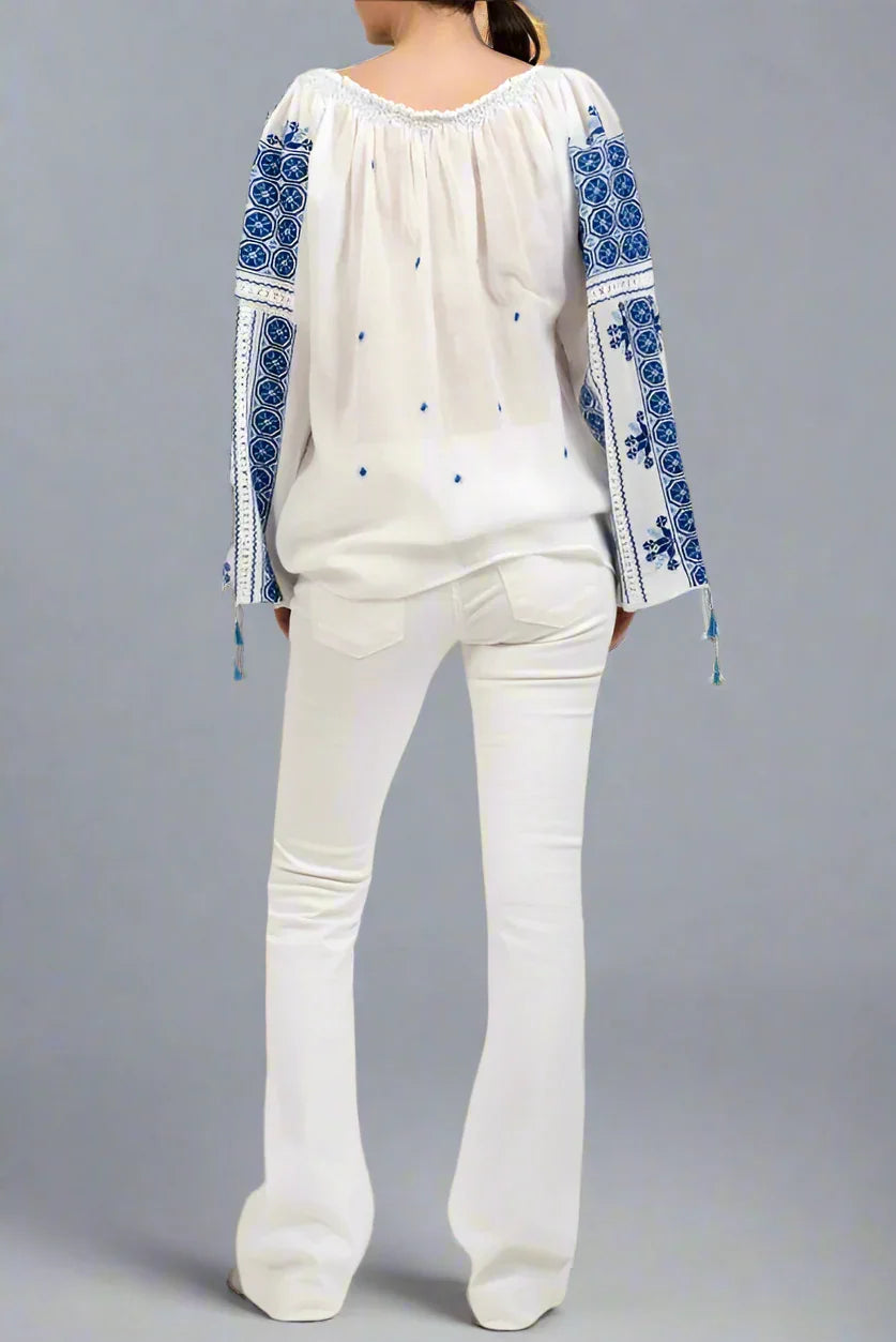 Ie românească „Roata norocului” albastru închis