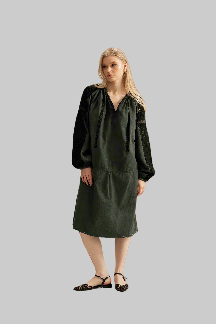 Rochie vintage romaneasca upciclata