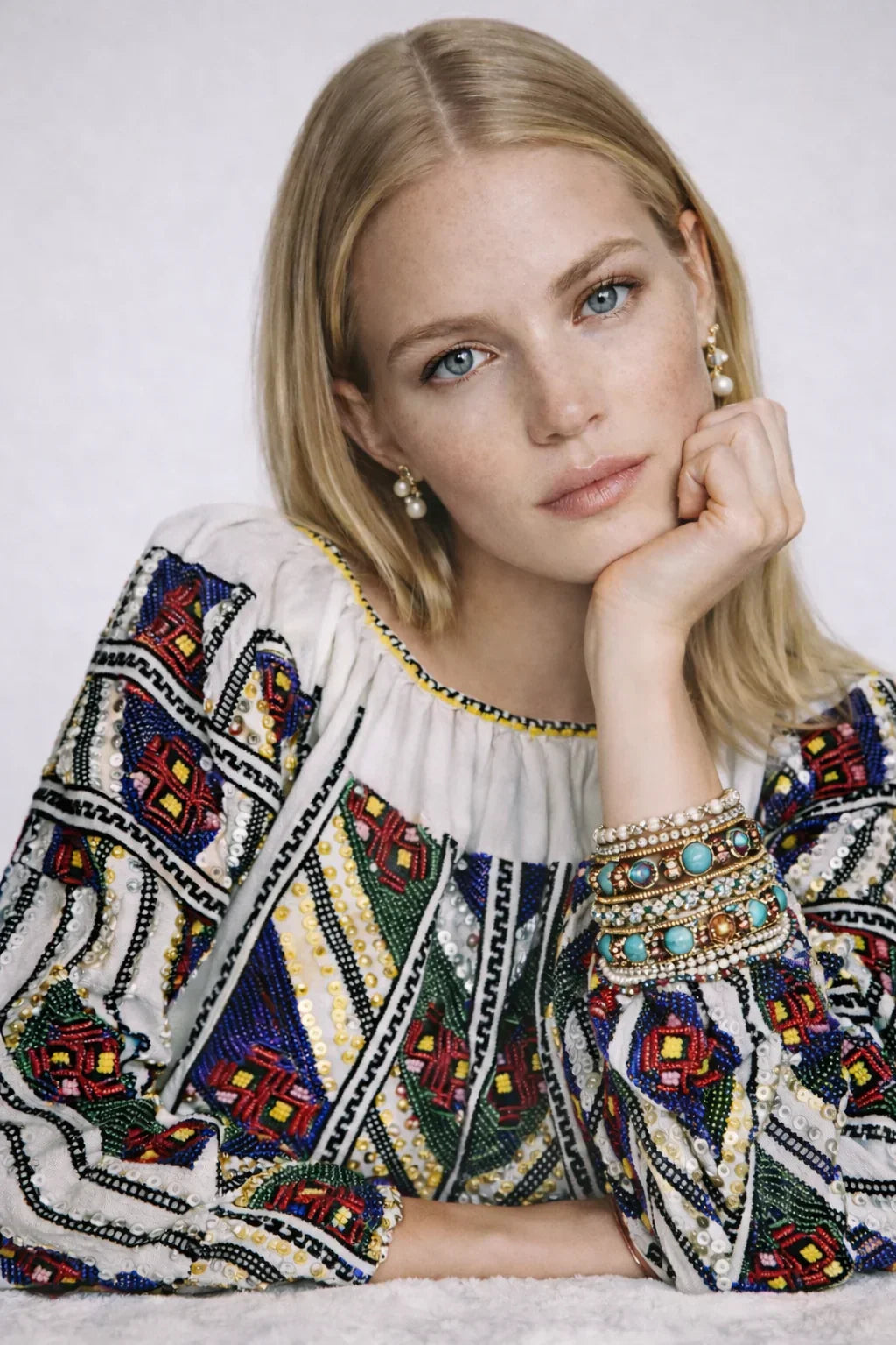 The Beaded Romanian Blouse - Bugle Beads & Sequins