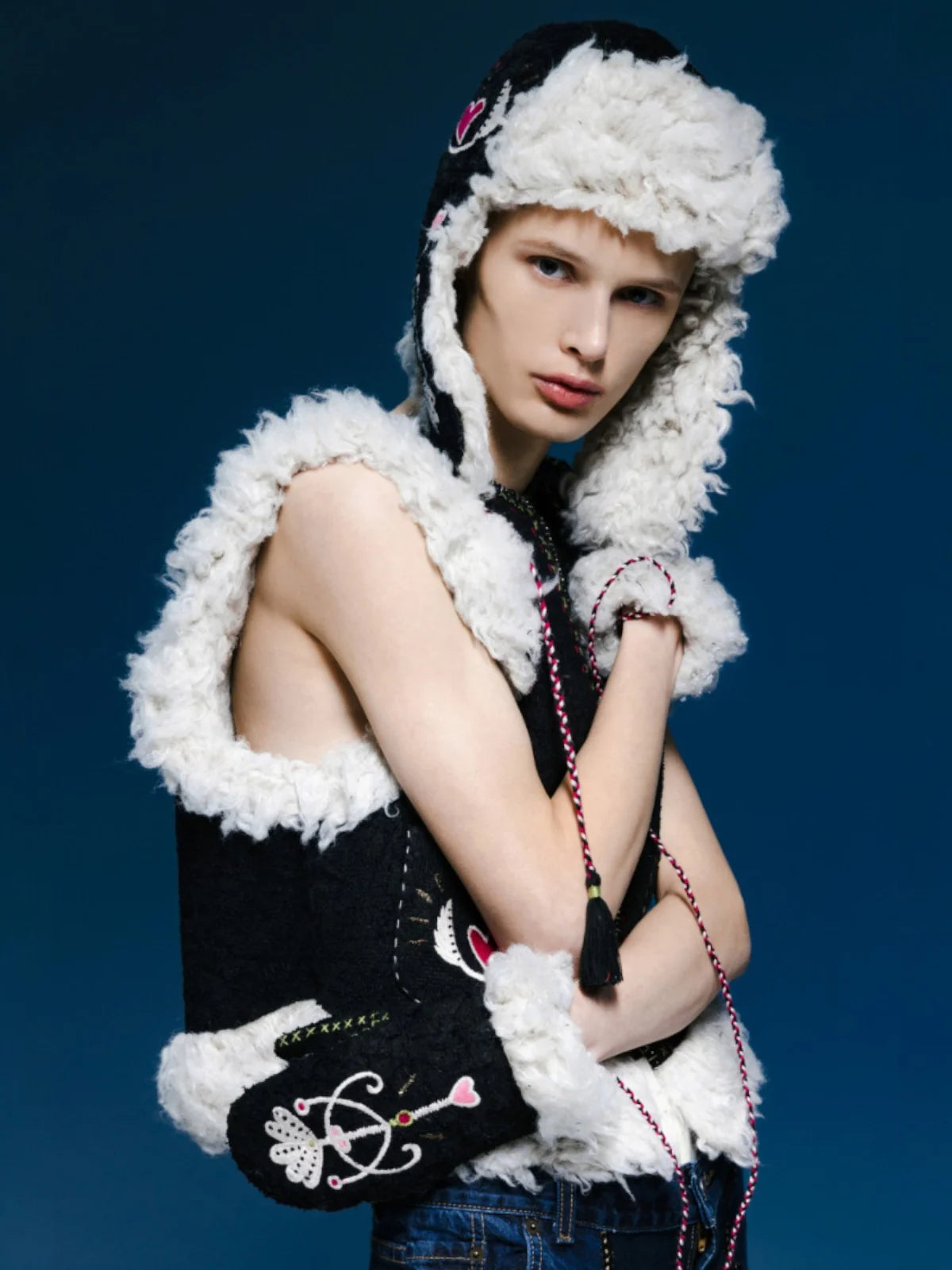 Snowfall Ushanka Winter Hat in Black