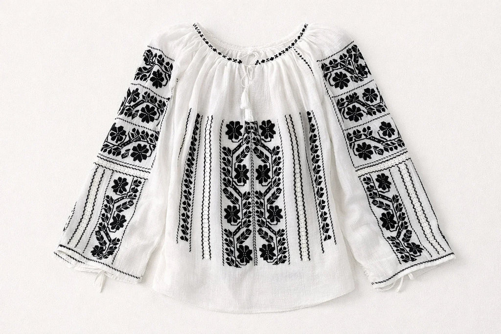 The Midnight Garden Hand stitched Blouse Roumaine 