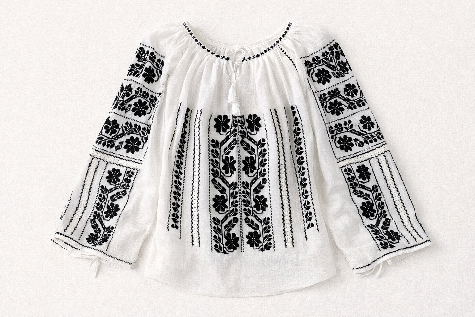 The Midnight Garden Hand stitched Blouse Roumaine 