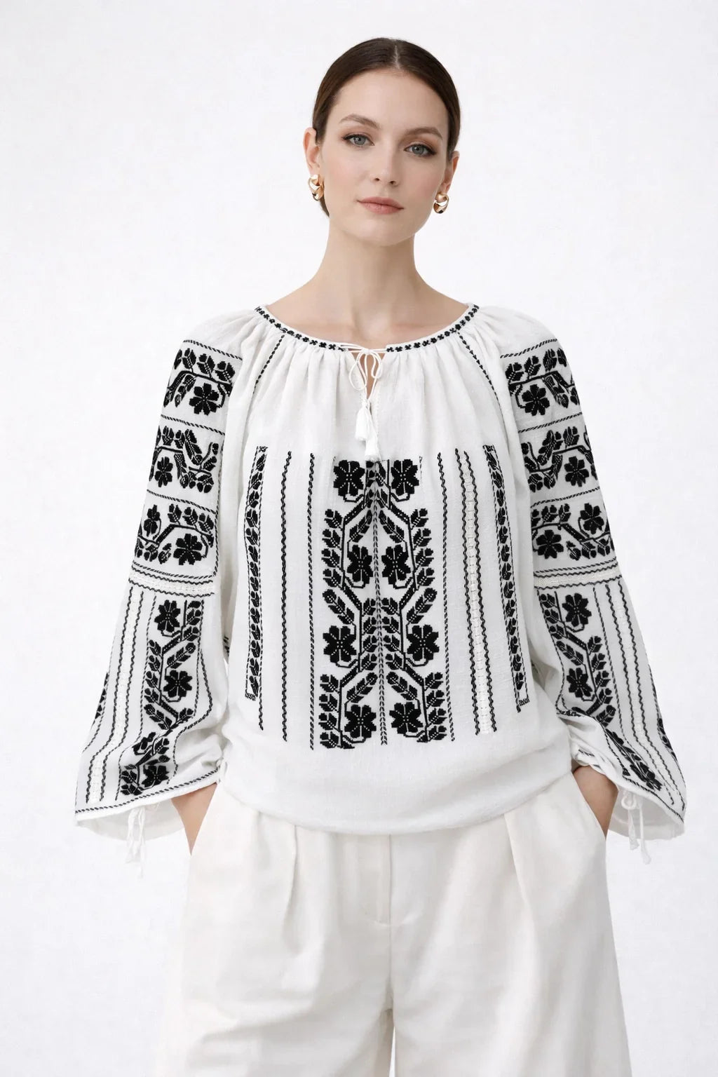 The Midnight Garden Hand stitched Blouse Roumaine 