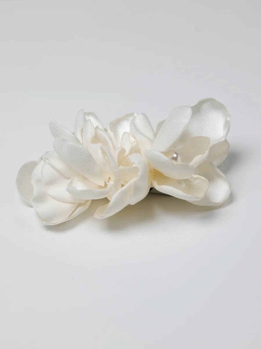 Amira ivory satin flower hair accessory, Katerini Mou