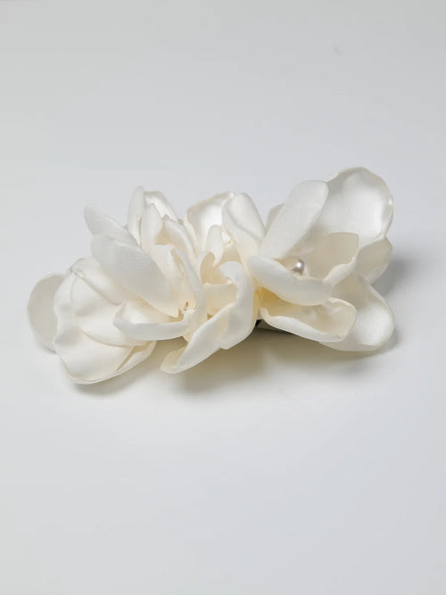 Amira ivory satin flower hair accessory, Katerini Mou