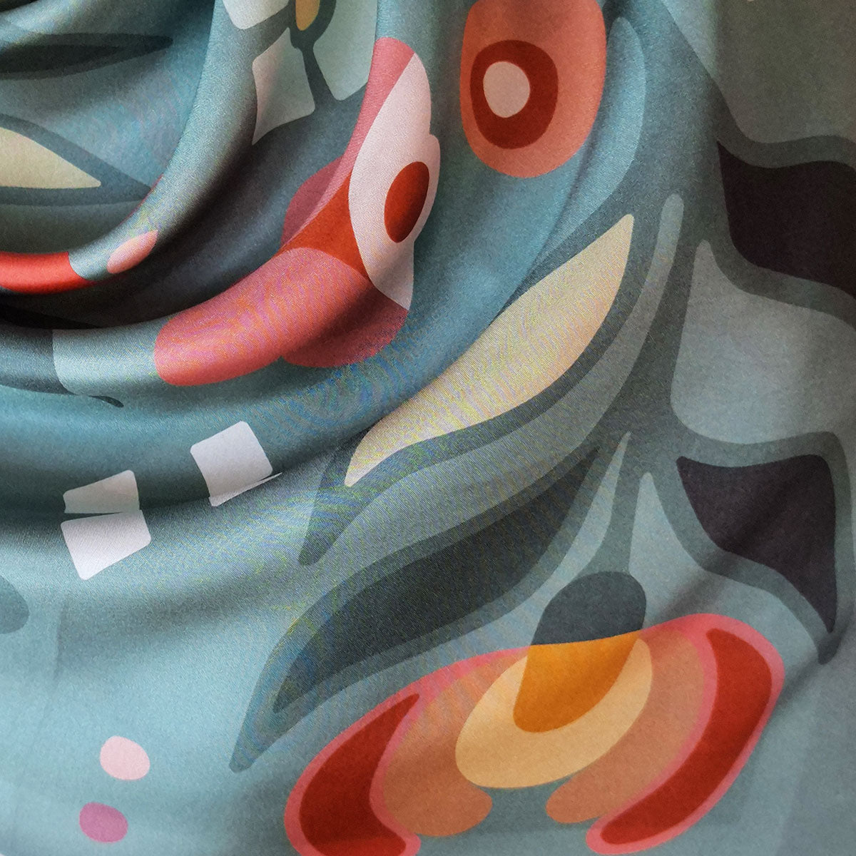 Green Corner of Heaven Folk Silk Scarf