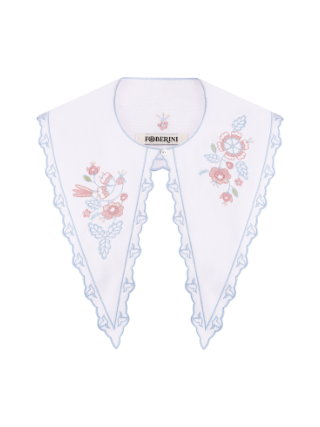 Foberini Linen Blue Embroidery Collar