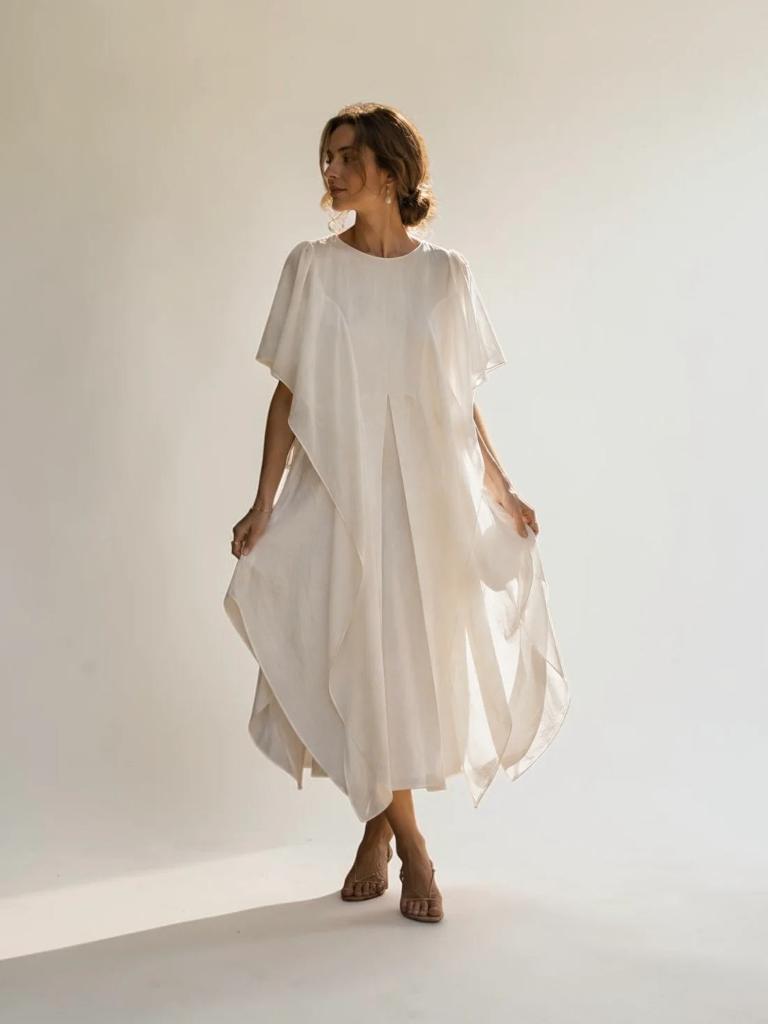 Un Ete Blanc white organic cotton midi dress by PoeticAlb