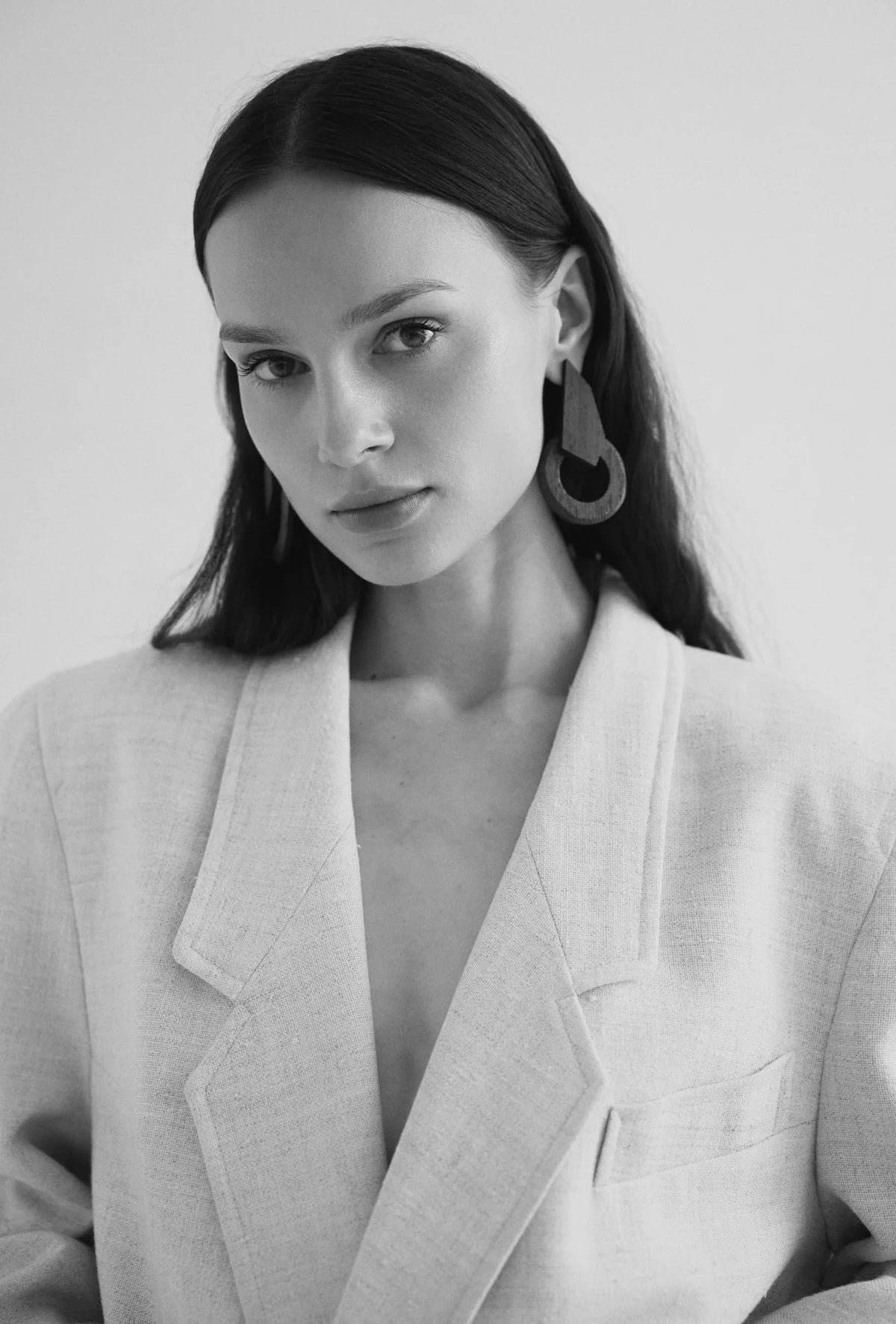 Katerini Mou Nina wood earrings, side view