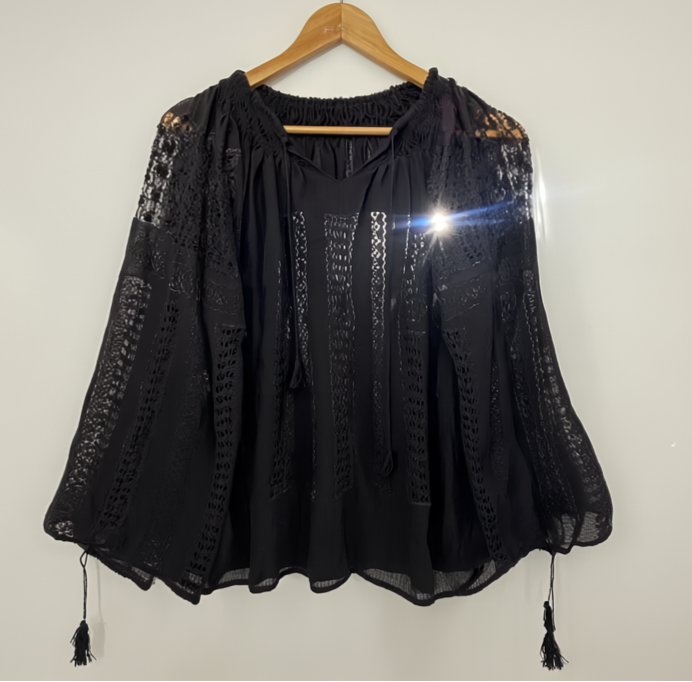 The Black Embroidered Romanian Blouse