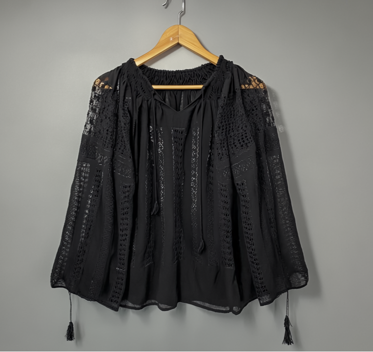 The Black Embroidered Romanian Blouse