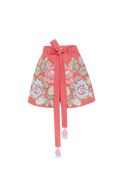 Hand-embroidered folk linen shorts