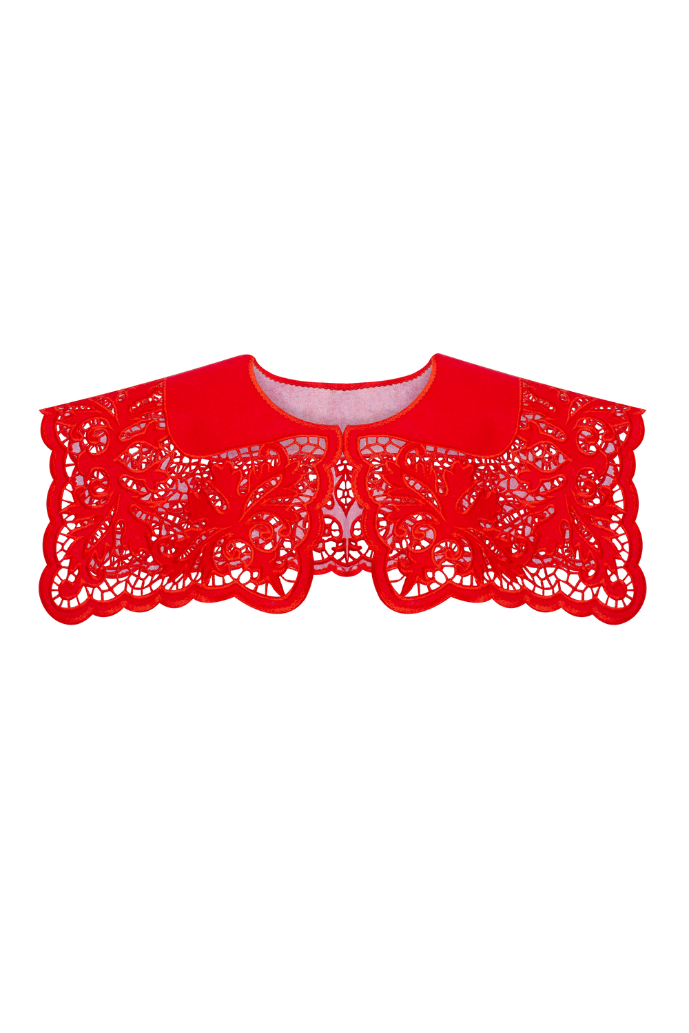 Hand-embroidered Richelieu cutwork detachable collar