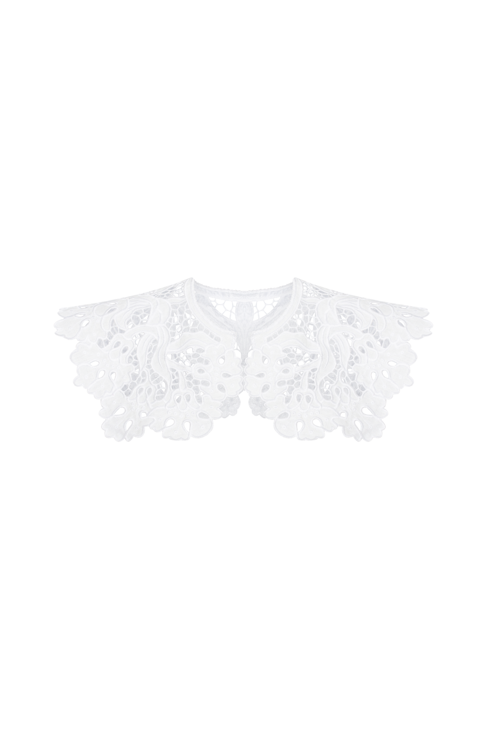 Hand-embroidered Richelieu cutwork detachable collar – embroidery detail