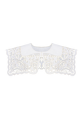 Hand-embroidered Richelieu cutwork detachable collar in white