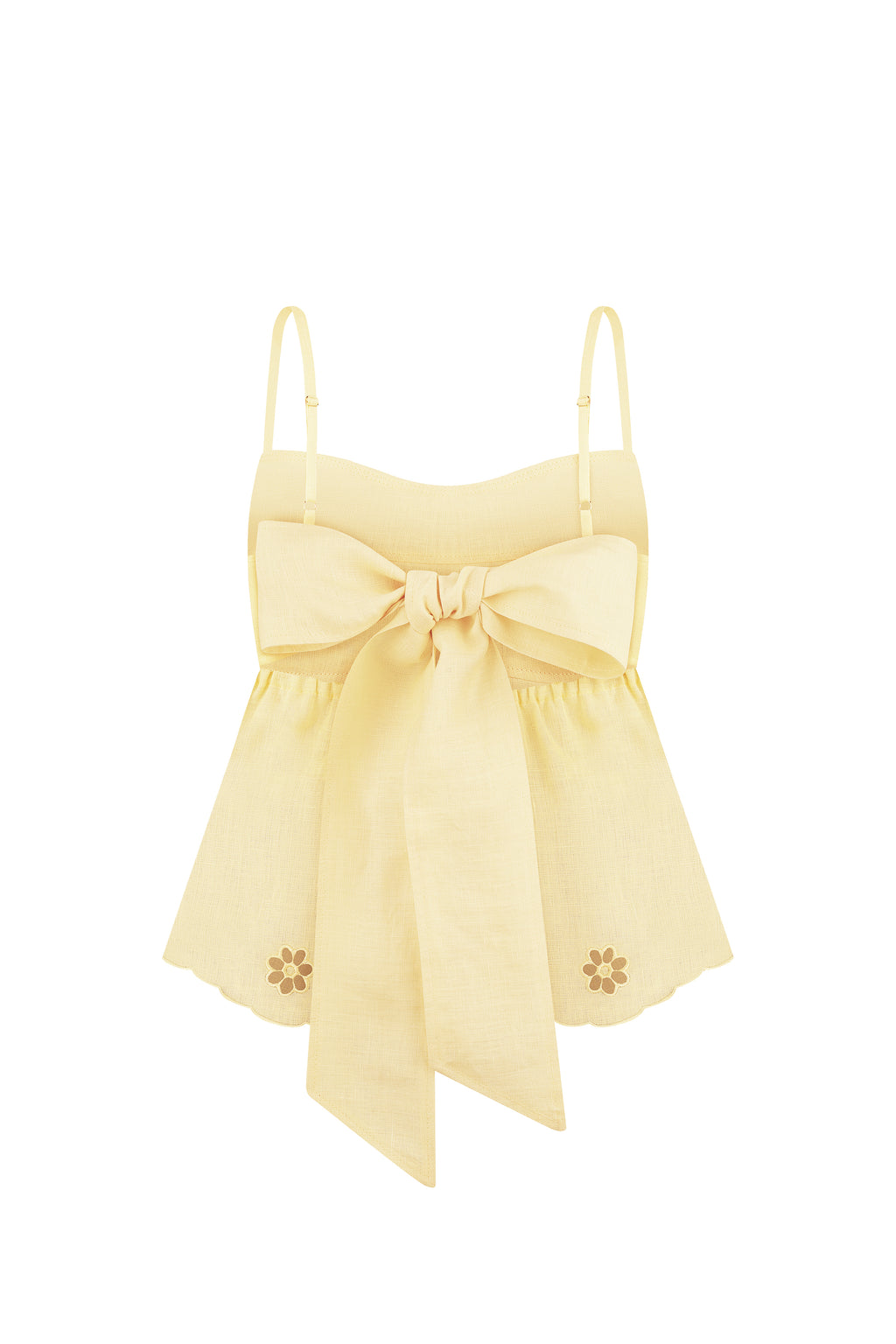 Tree Of Life Embroidered Yellow Cutowork  Top