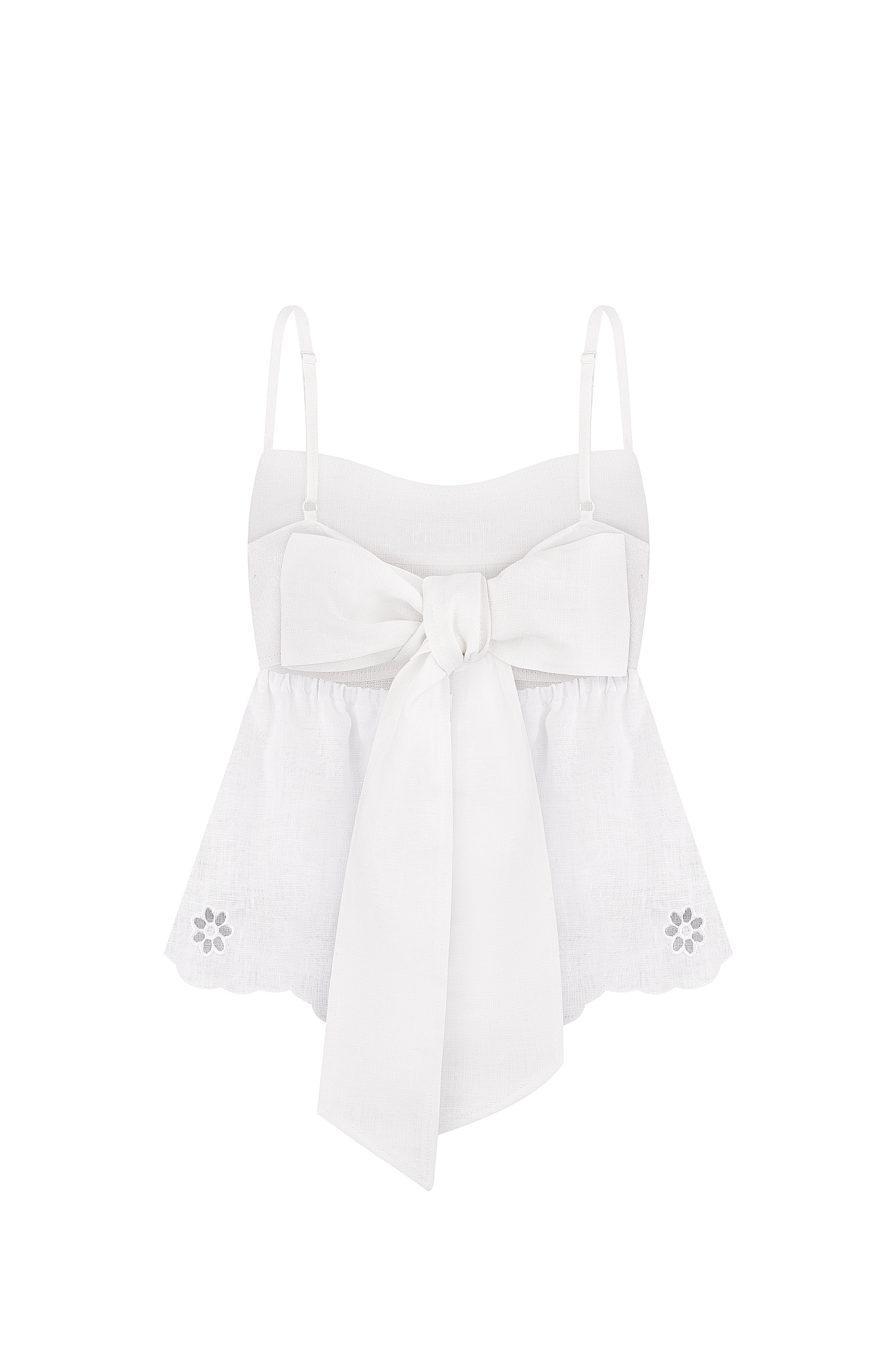 Tree Of Life Embroidered White Cutowork Top