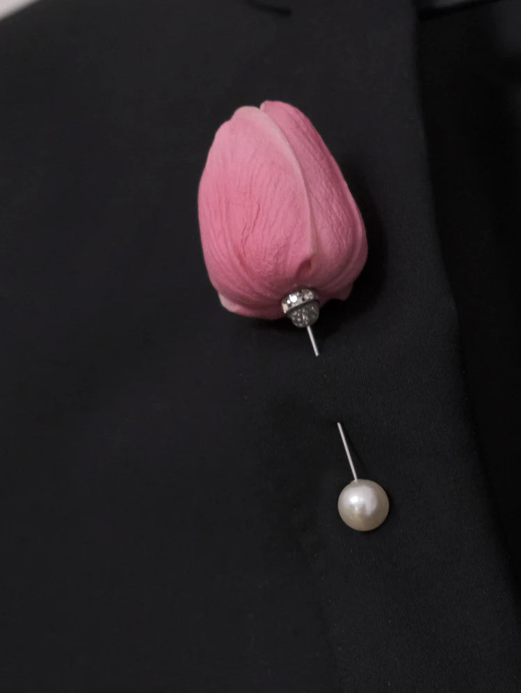 Pink Tulip Pin Brooch