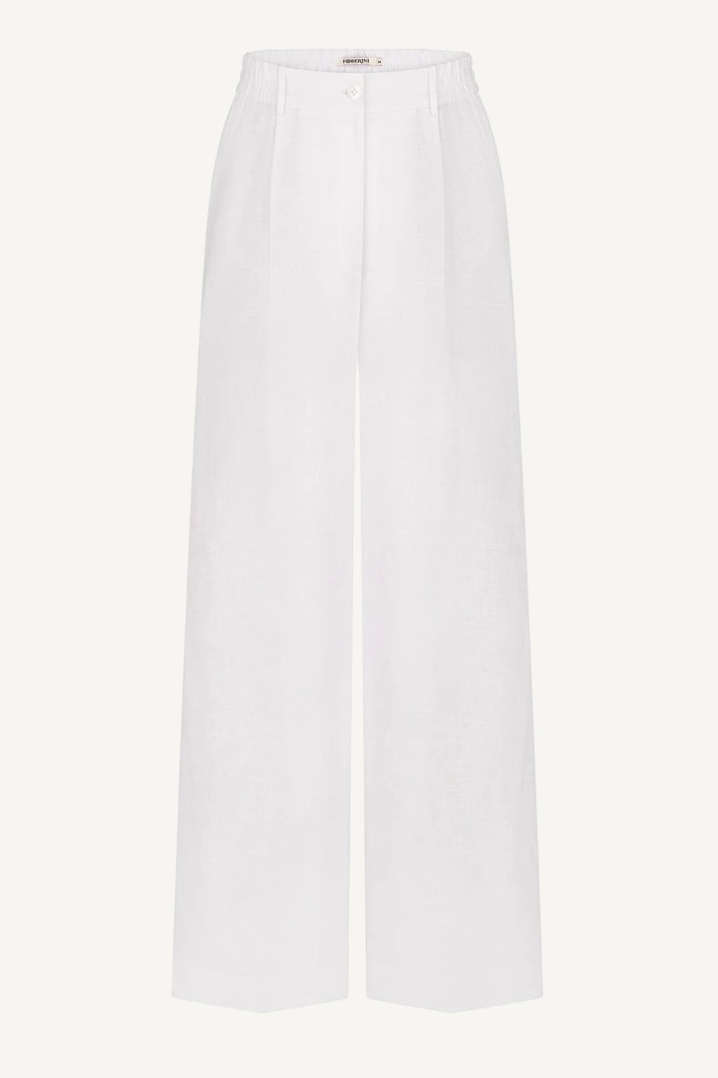 Foberini white palazzo linen trousers with wide-leg cut