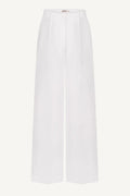 Foberini white palazzo linen trousers with wide-leg cut