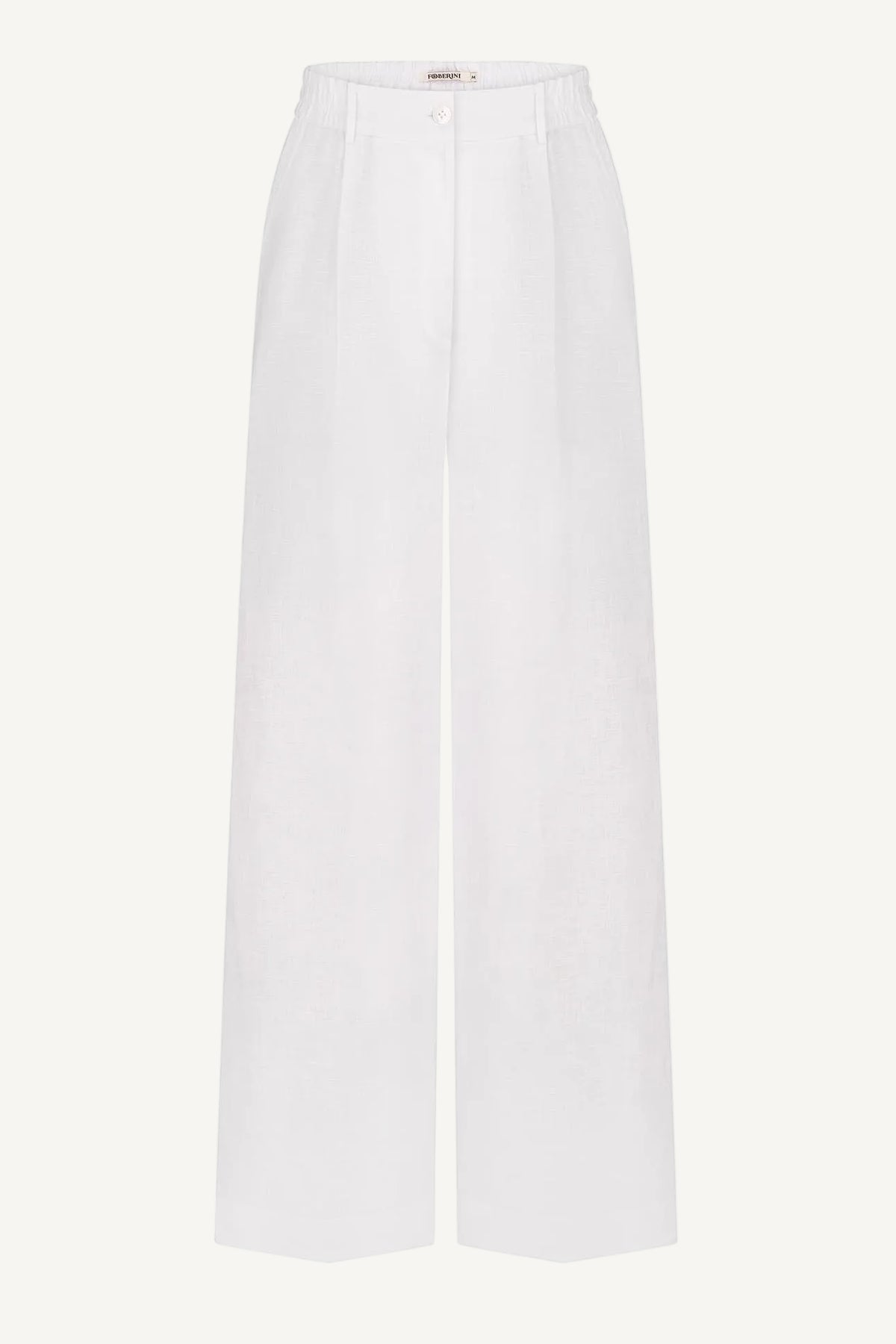 Foberini white palazzo linen trousers with wide-leg cut