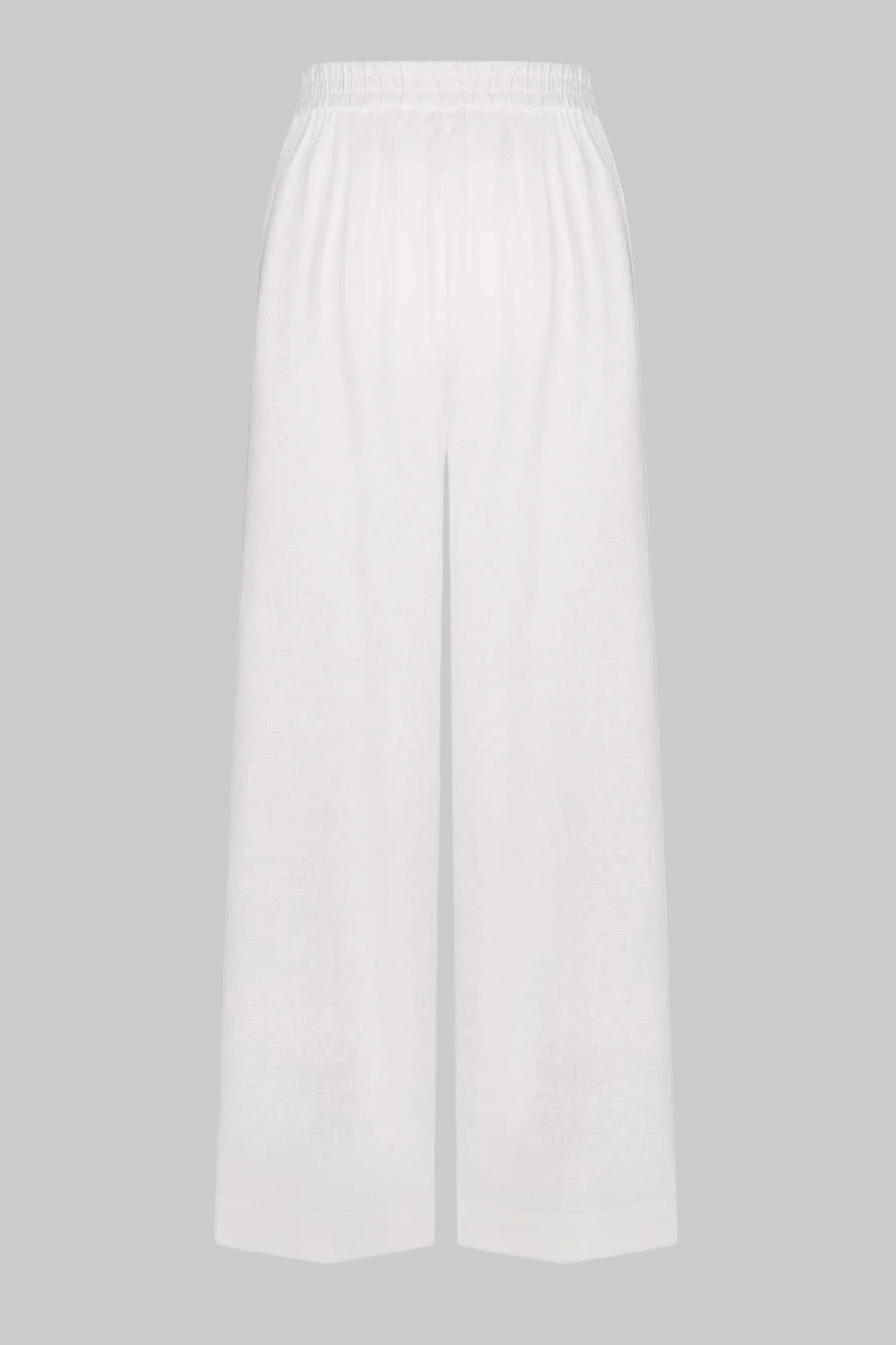 Foberini white palazzo linen trousers - high-rise pleated waist detail