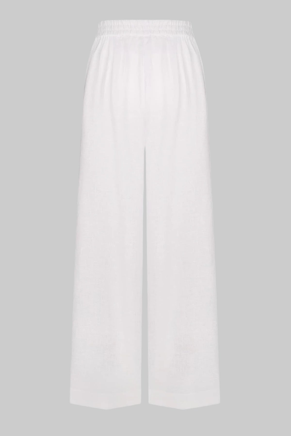 Foberini white palazzo linen trousers - high-rise pleated waist detail