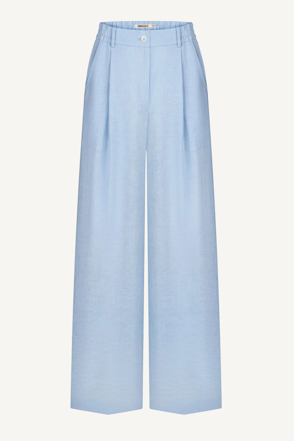 Foberini blue palazzo linen trousers with wide-leg cut