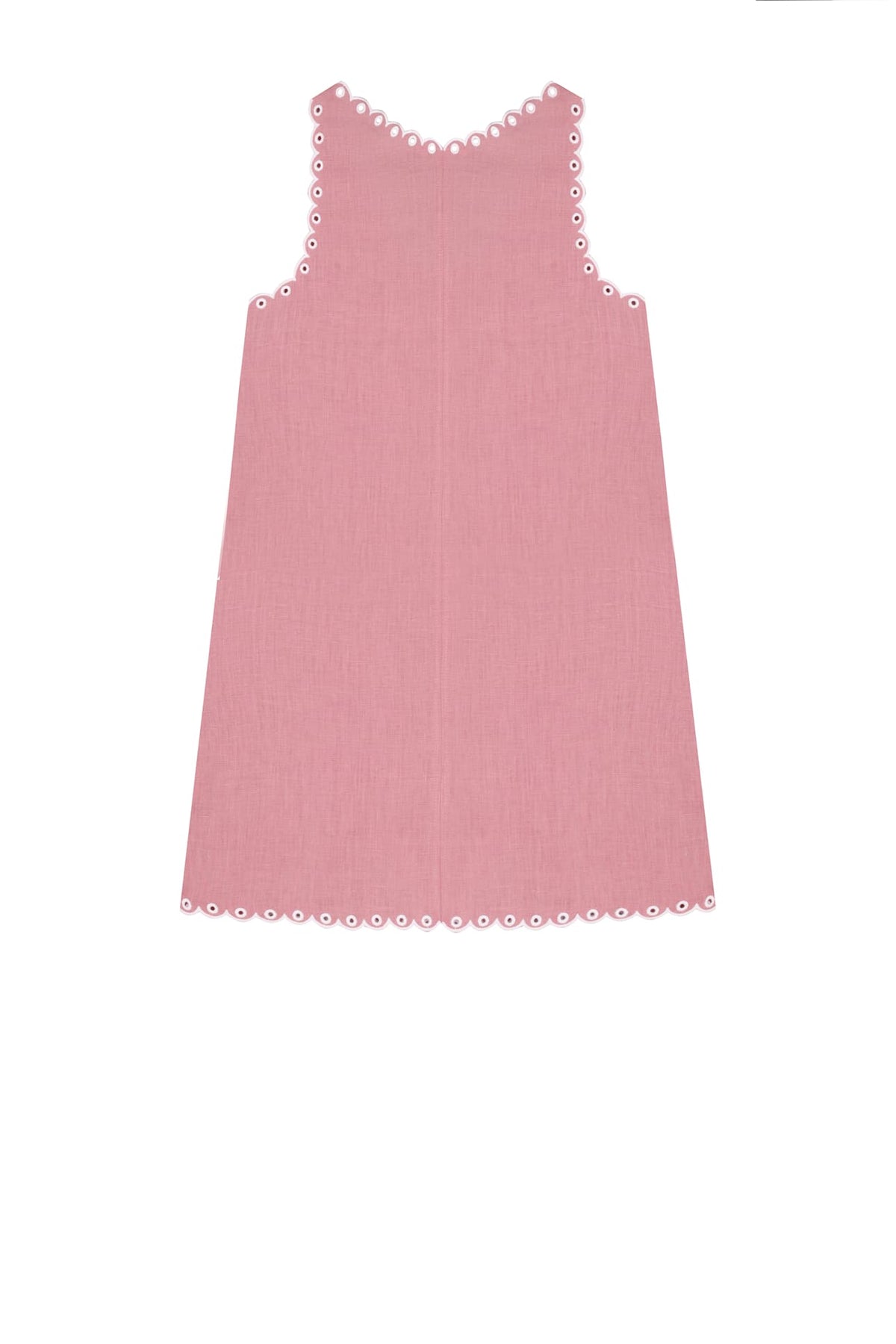 Foberini, Embroidered dress, pink, linen, floral motif, hand-embroidered – embroidery detail