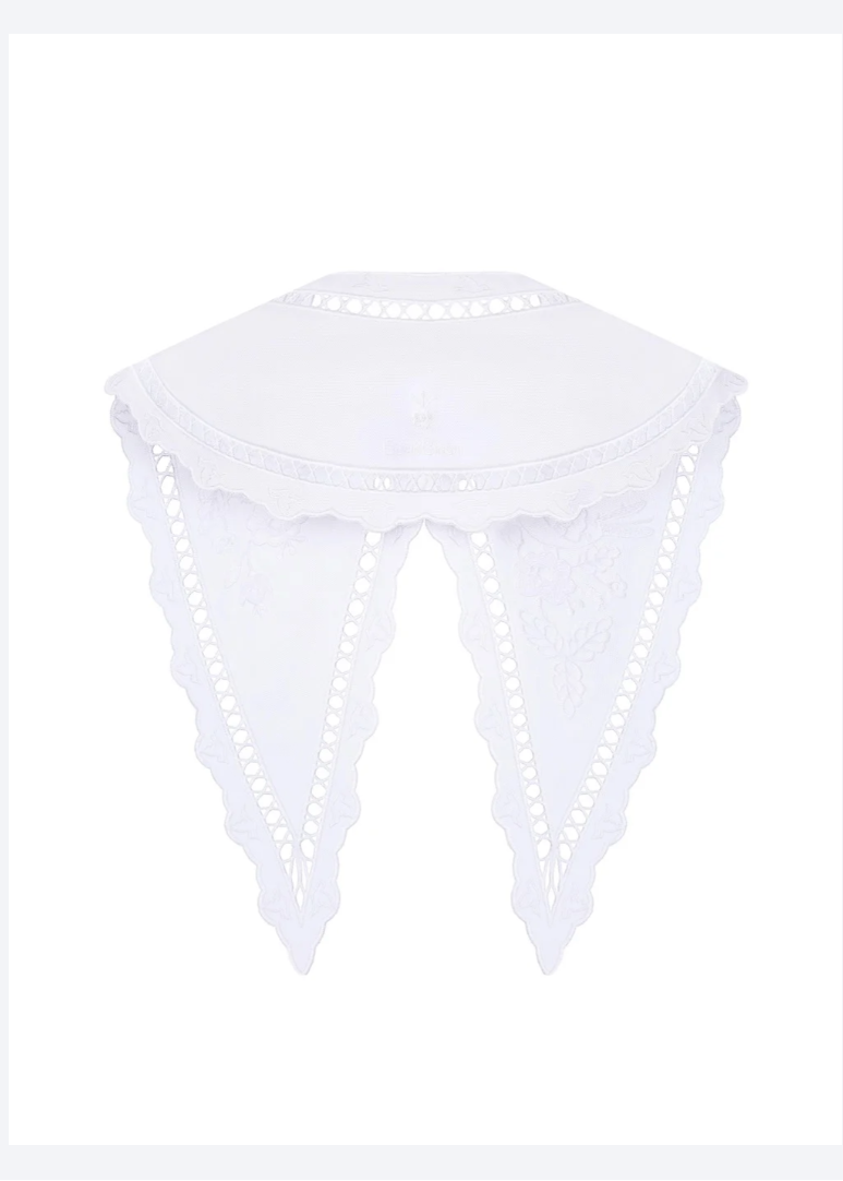 White Cutwork Embroidery Collar Foberini BLOUSEROUMAINE-SHOP.COM